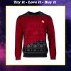 trek the halls all over printed ugly christmas sweater