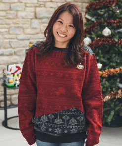 trek the halls all over printed ugly christmas sweater 3