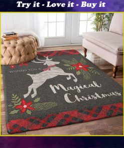 wishing you a magical christmas deer full printing rug
