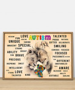 autism awareness lion love unique talented love brave fun poster 2