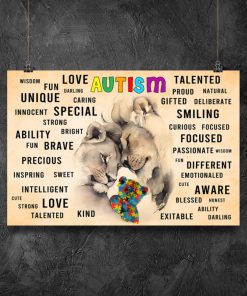 autism awareness lion love unique talented love brave fun poster 4