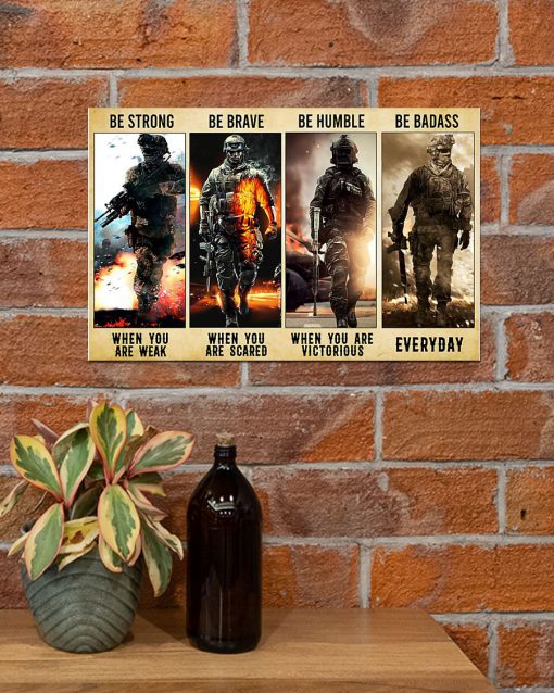 be strong be brave be humble be badass marine veteran poster 3
