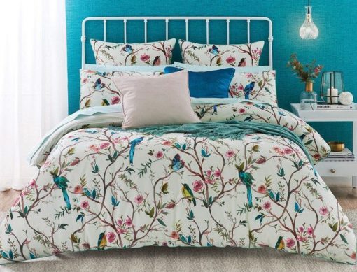 birds on the tree all over printed bedding set 3