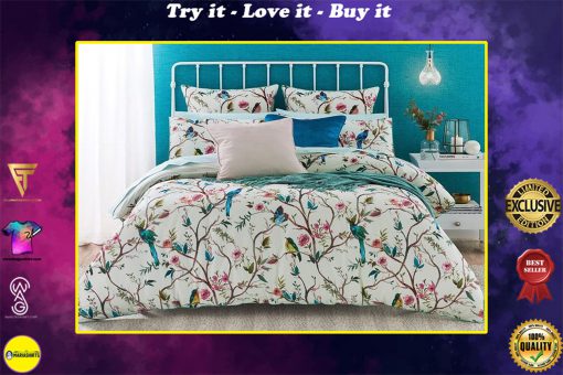 birds on the tree all over printed bedding set