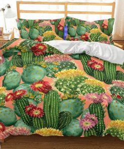 cactus flowers all over printed bedding set 4