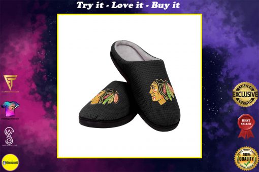 chicago blackhawks nhl full over printed slippers