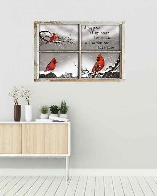 christmas cardinal a big piece of my heart lives in heaven poster 5