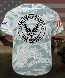 custom name united states air force blue camo all over printed baseball shirt 5
