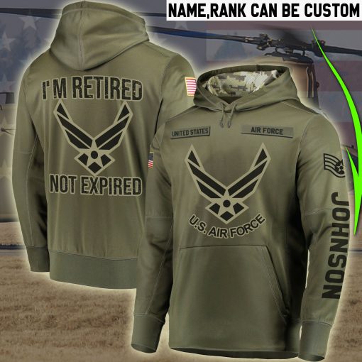 custom name united states air force im retired not expired full printing shirt 2