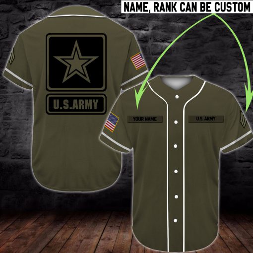 custom name united states army full printing baseball shirt 2