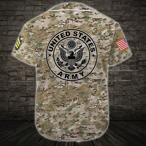 custom name united states army green camo all over printed baseball shirt 5