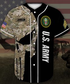 custom name united states army skull camo full printing baseball shirt 4