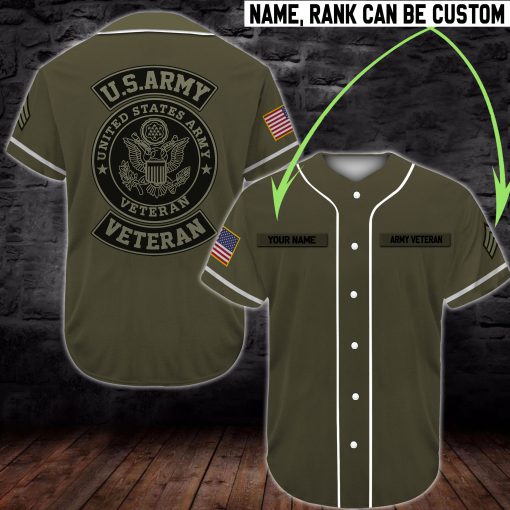 custom name united states army veteran camo full printing baseball shirt 5