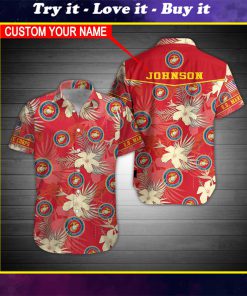 custom name united states marine corps hawaiian shirt