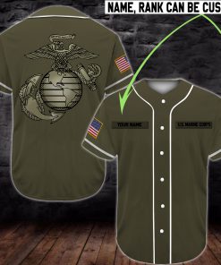 custom name united states marine corps symbol all over printed baseball shirt 2