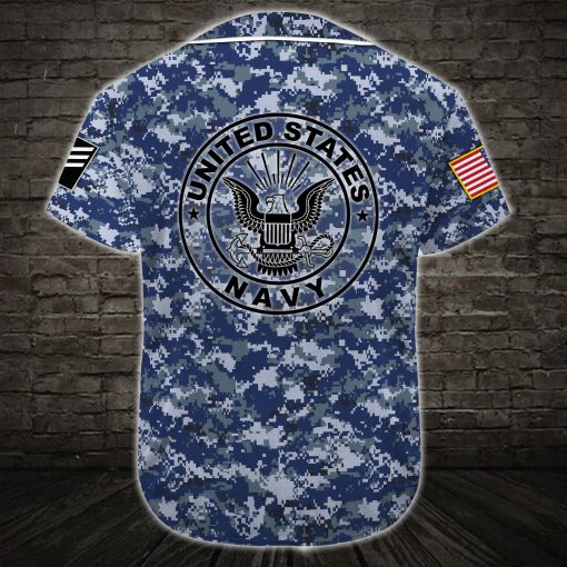 custom name united states navy sea blue camo all over printed baseball shirt 5