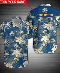 custom name united states navy veteran all over printed hawaiian shirt 3