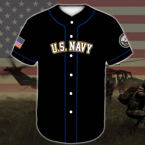 custom name united states navy veteran dad all over printed baseball shirt 4