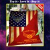 custom united states air force proudly served all over printed blanket