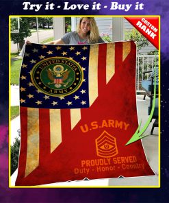 custom united states army proudly served all over printed blanket