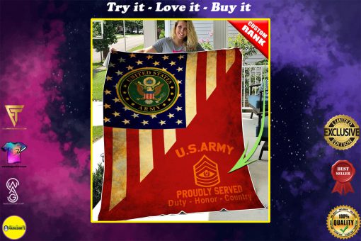 custom united states army proudly served all over printed blanket