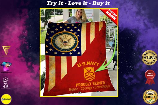 custom united states navy proudly served all over printed blanket