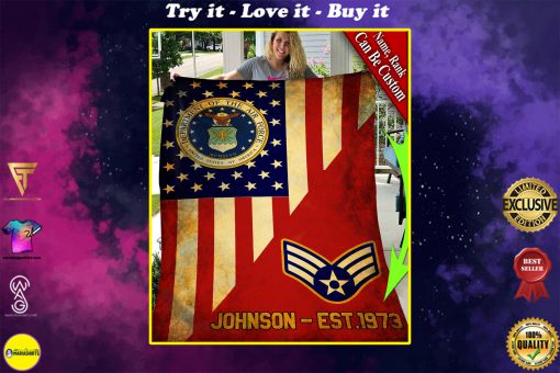 custom your name department of the air force all over printed blanket