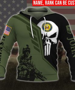 custom your name skull united states navy veteran all over printed hoodie