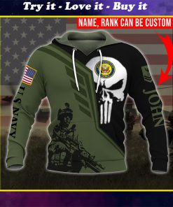 custom your name skull united states navy veteran all over printed shirt
