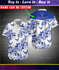 custom your name united states air force veteran full printing hawaiian shirt