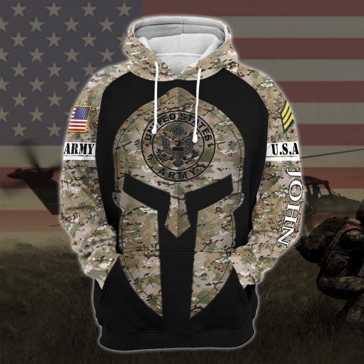 custom your name united states army all over printed hoodie