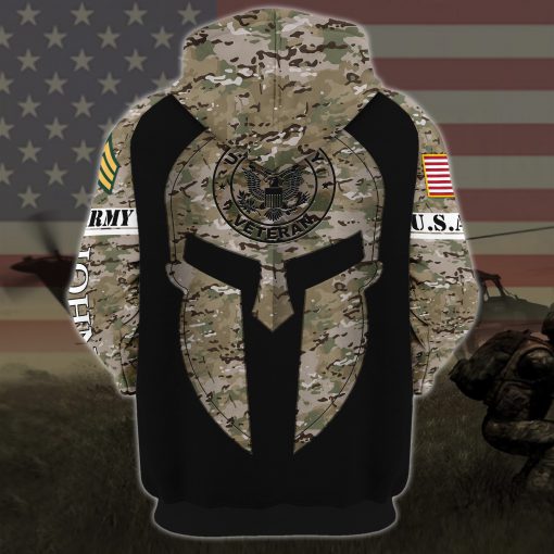 custom your name united states army all over printed hoodie - back
