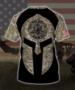 custom your name united states army all over printed tshirt - back