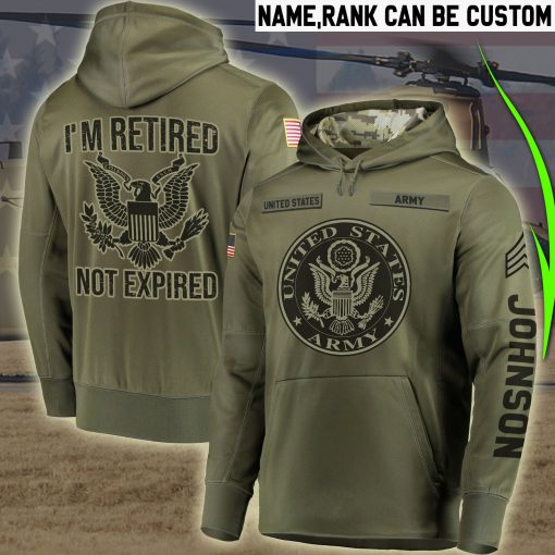 custom your name united states army im retired not expired all over printed shirt 3