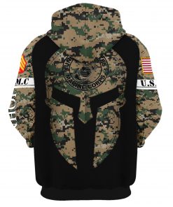 custom your name united states marine corps all over printed hoodie - back