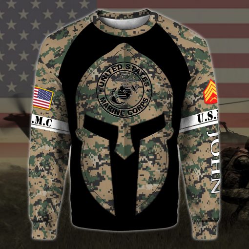 custom your name united states marine corps all over printed sweatshirt