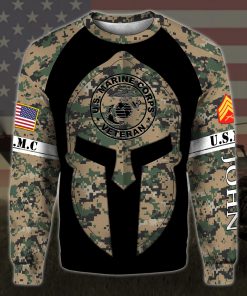 custom your name united states marine corps veteran warrior camo all over printed sweatshirt