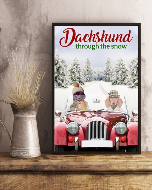 dachshund through the snow christmas time poster 2