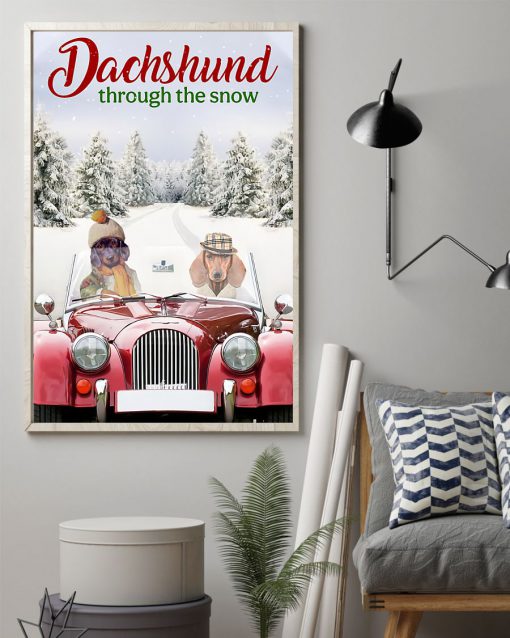dachshund through the snow christmas time poster 4