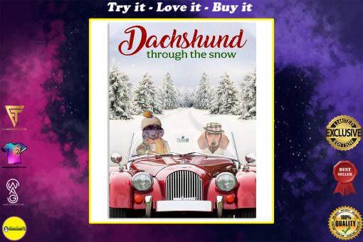 dachshund through the snow christmas time poster