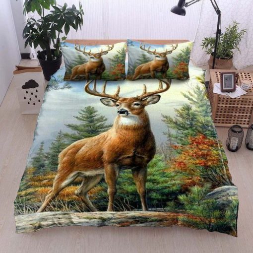 deer in the forest all over printed bedding set 3