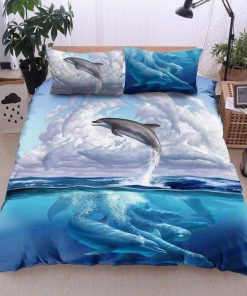 dolphin and the sea all over printed bedding set 2