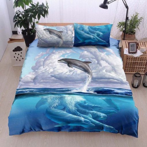 dolphin and the sea all over printed bedding set 2