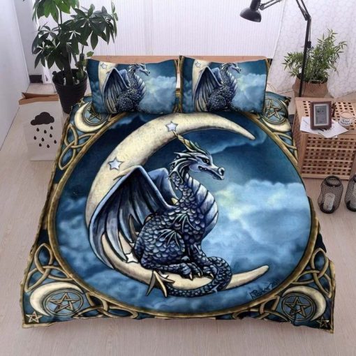 dragon and the moon all over printed bedding set 2