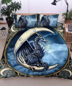 dragon and the moon all over printed bedding set 3