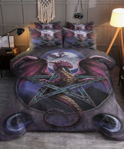 dragon and witch all over printed bedding set 4