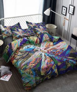 dragonfly colorful retro all over printed bedding set 4