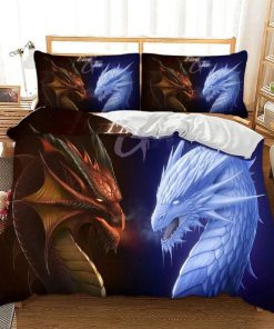 dragons fire and ice all over printed bedding set 4