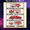 fire engine be strong be brave be humble be badass vintage poster