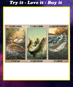 fishing be strong be brave be humble be badass vintage poster